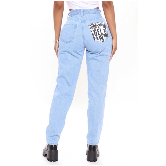 Non Stretch Mom Jeans - Light Blue Wash - Picture 5 of 5